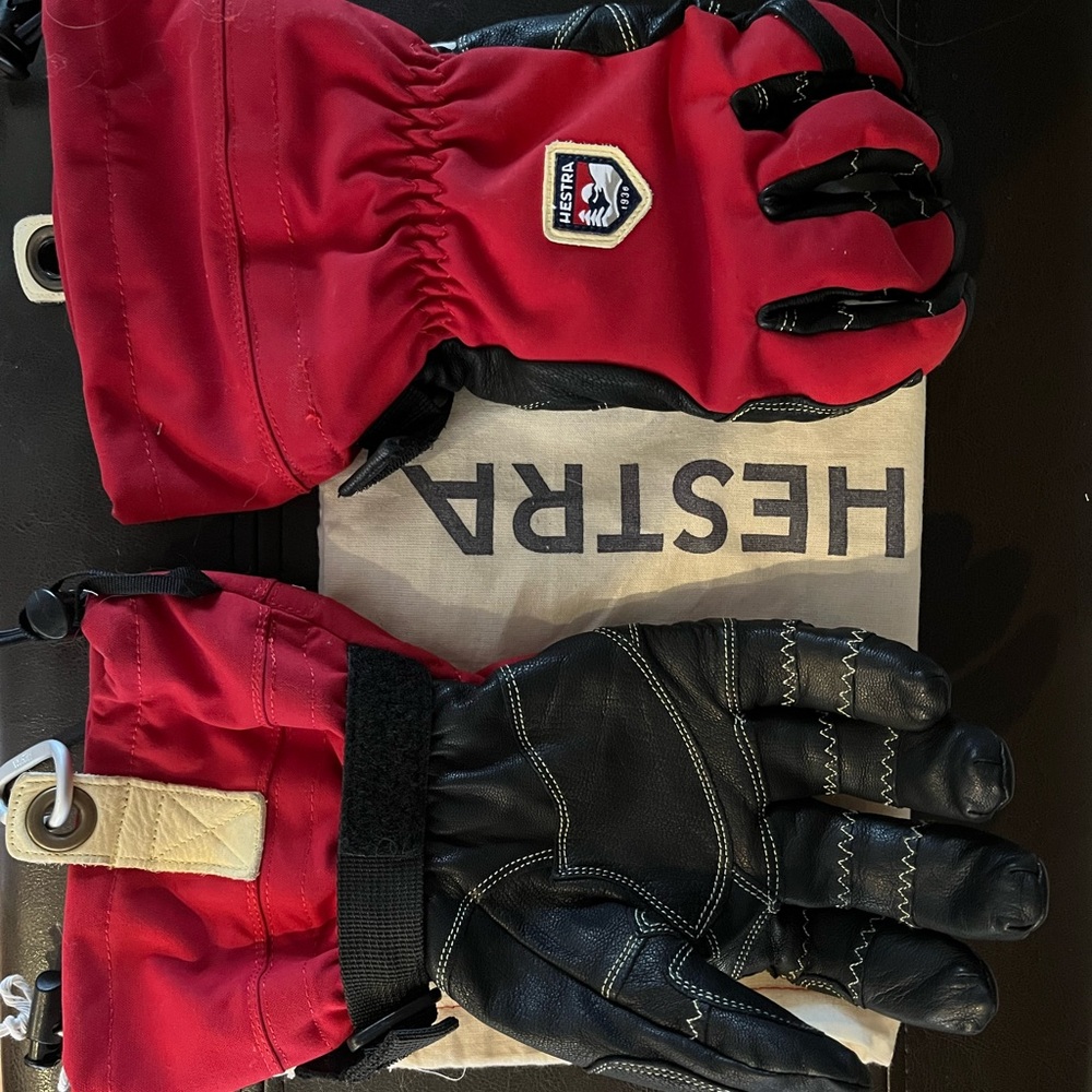 Hestra winter gloves. Size 10 Leather palms.  Ergo grip